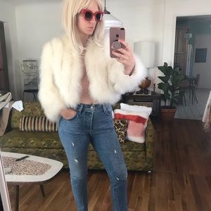 white ostrich feather coat